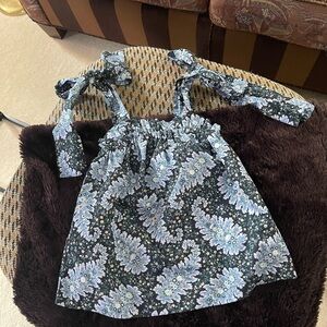 J. Crew Black and Blue Floral Skirt